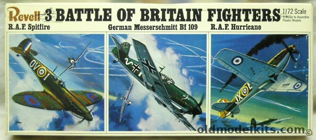 Revell 1/72 3 Battle of Britain Fighters Hurricane Spitfire Bf-109, H682-130 plastic model kit